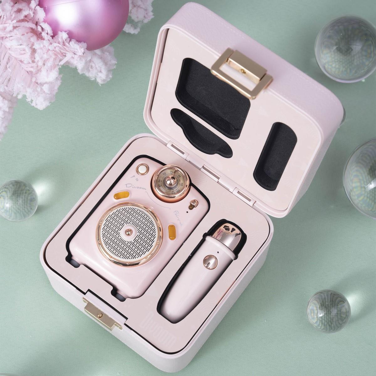 Divoom Fairy-OK Pembe Karaoke Mikrofonlu FM Radyolu Bluetooth Hoparlör