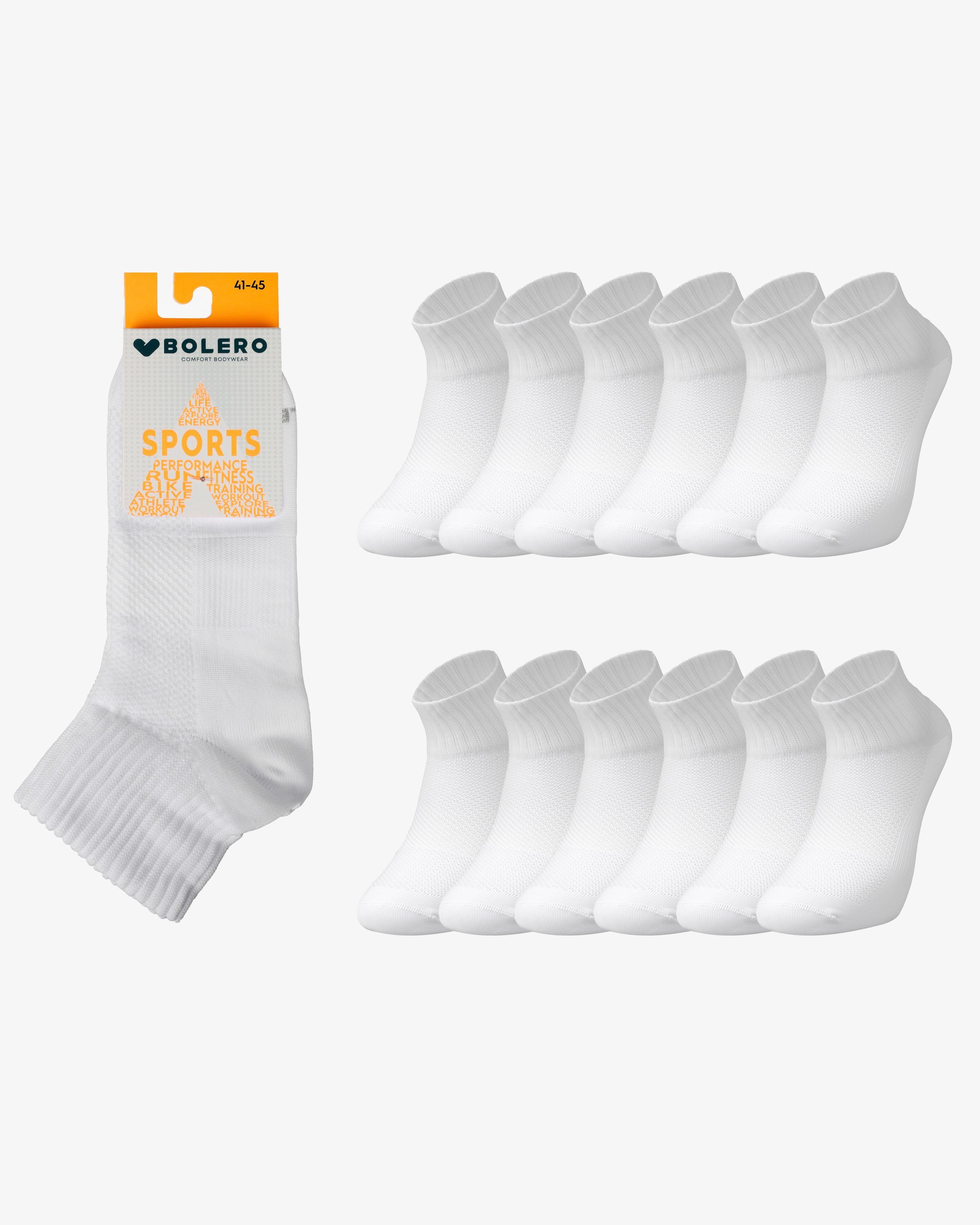 Erkek 12'li Dikişsiz DRY-FİT Kısa Spor Çorap Beyaz