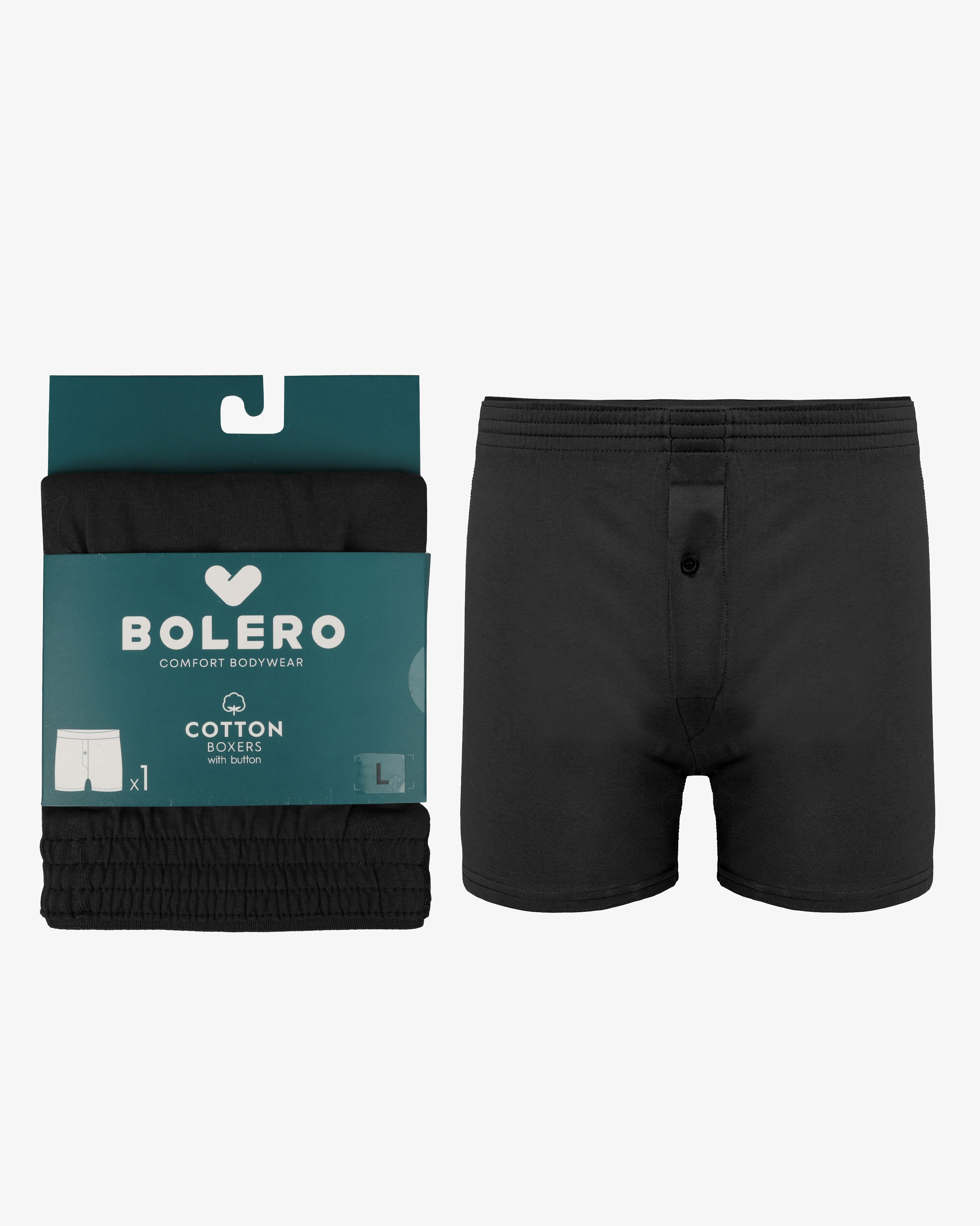Erkek Havlu Bel Düğmeli Boxer Siyah