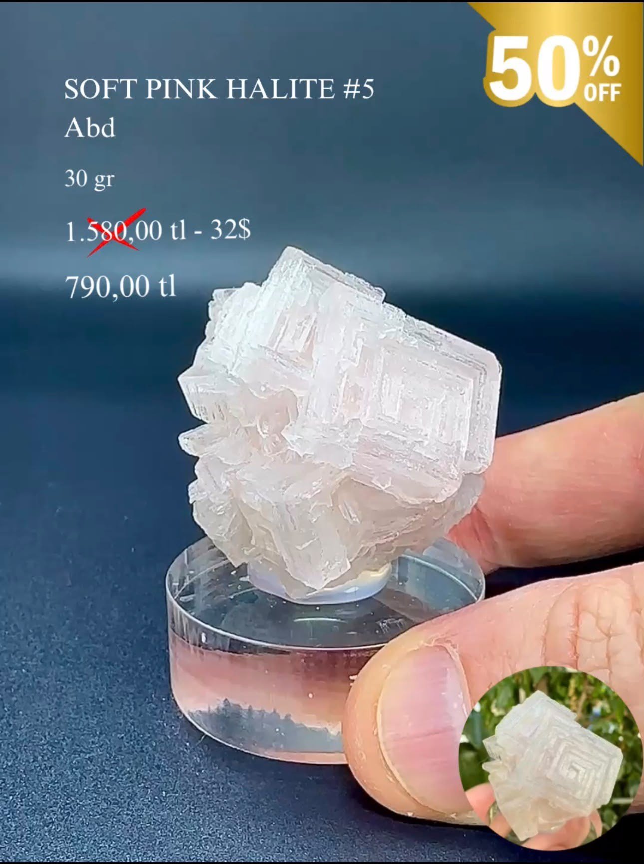 AÇIK PEMBE HALİT 30 GR.