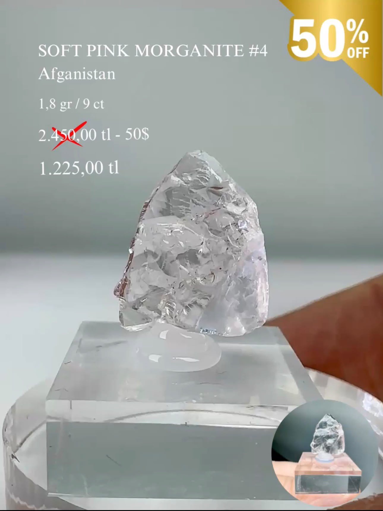 AÇIK PEMBE MORGANİT 1,8 GR.