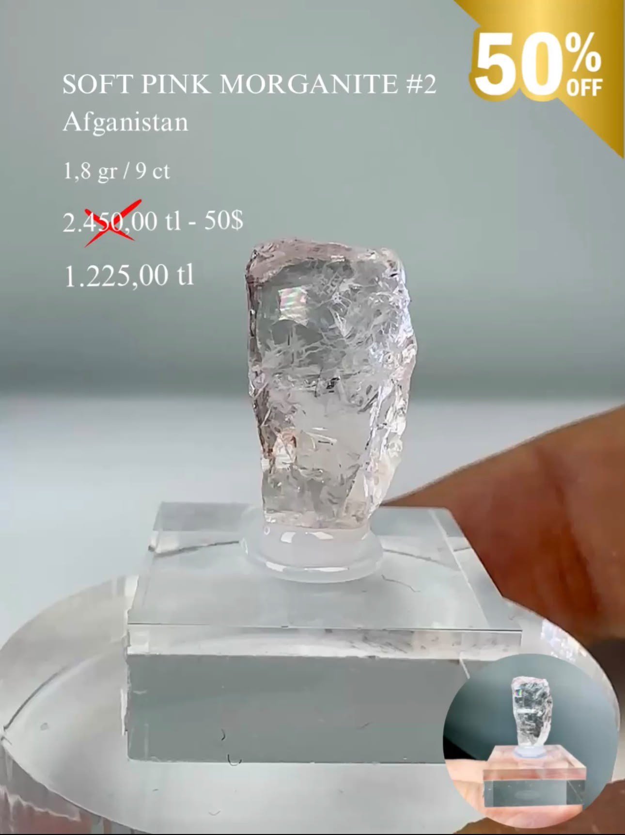 AÇIK PEMBE MORGANİT 1,8 GR.