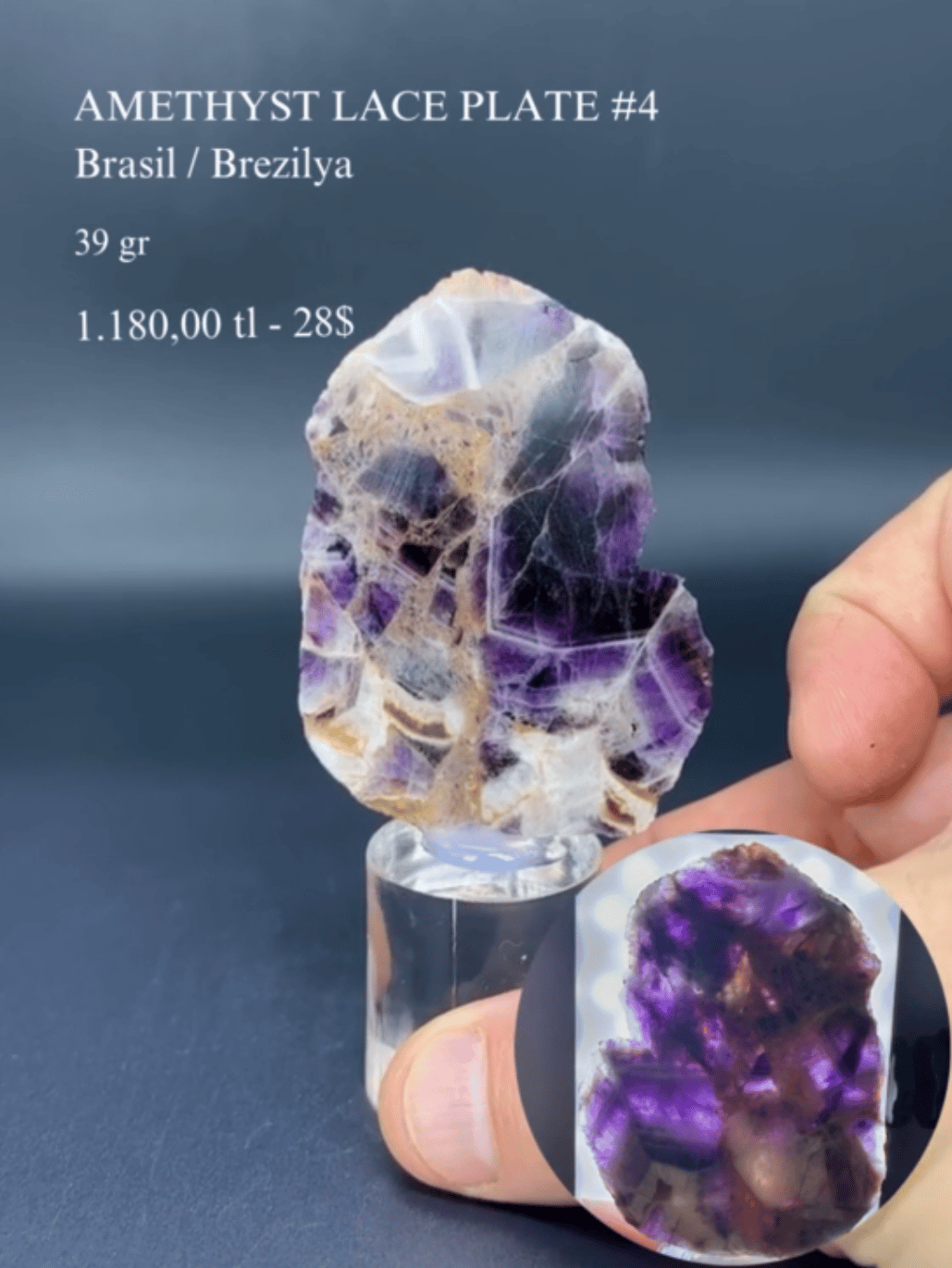AMETİST DANTEL PLAKA 39 GR.