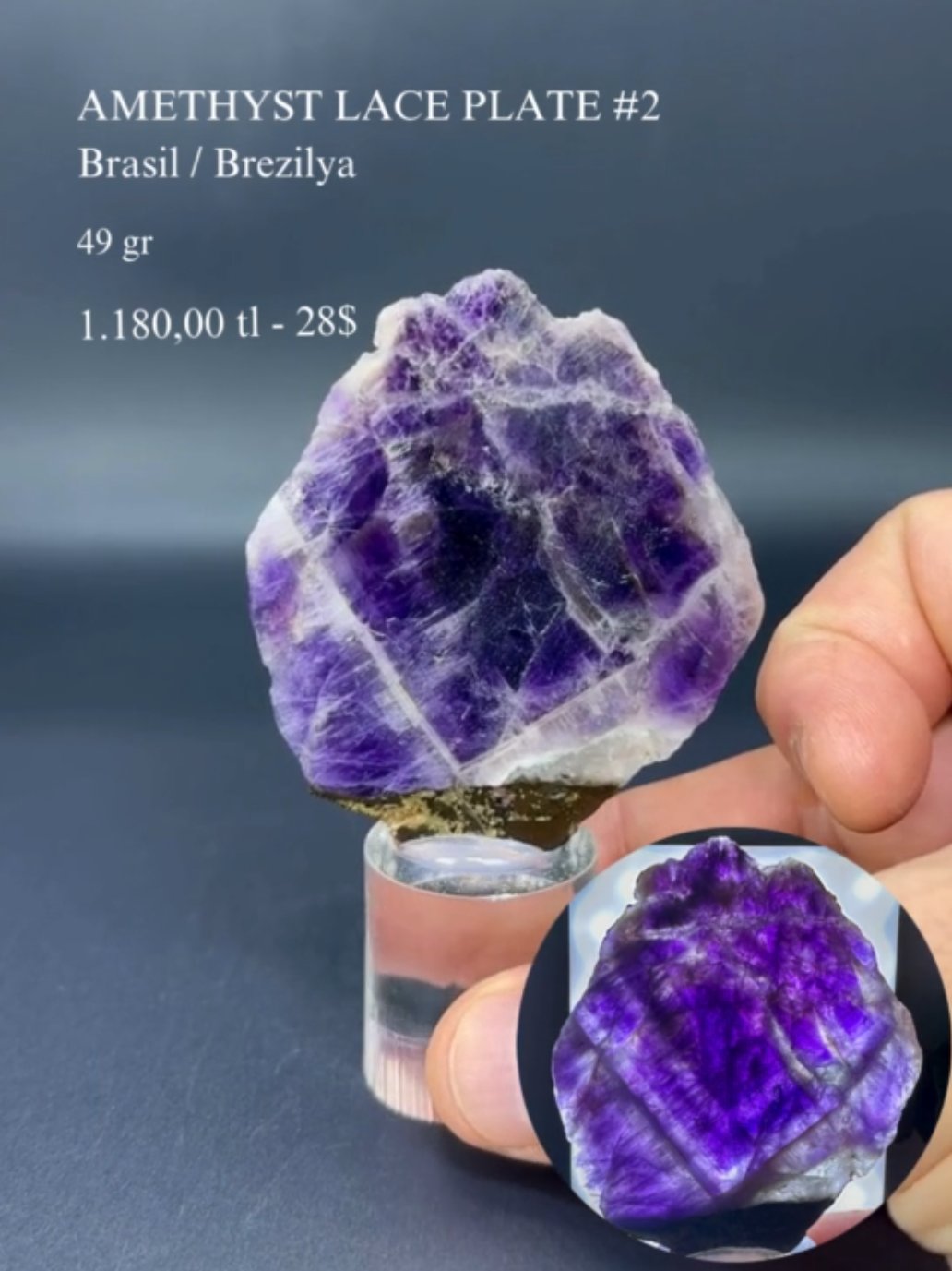 AMETİST DANTEL PLAKA 49 GR.