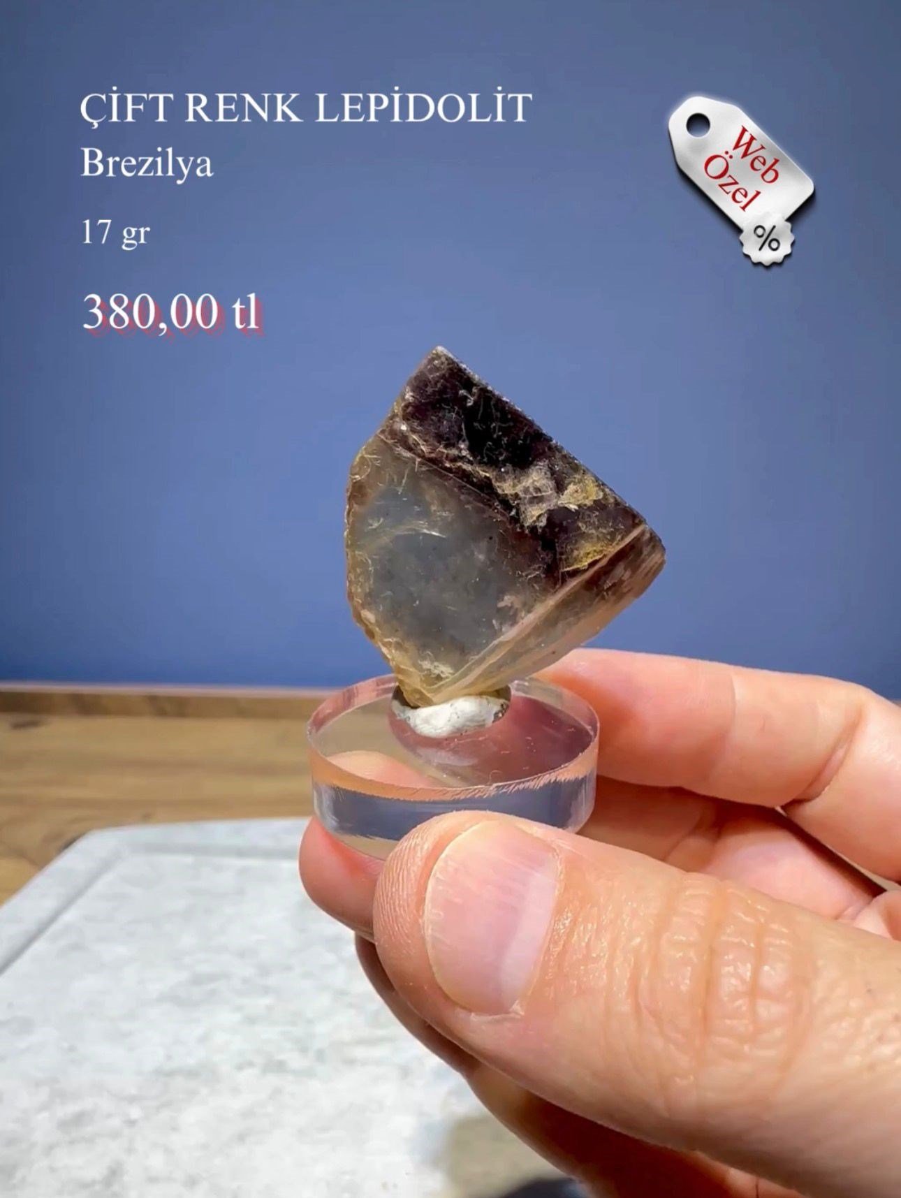 ÇİFT RENK LEPİDOLİT 17 GR.