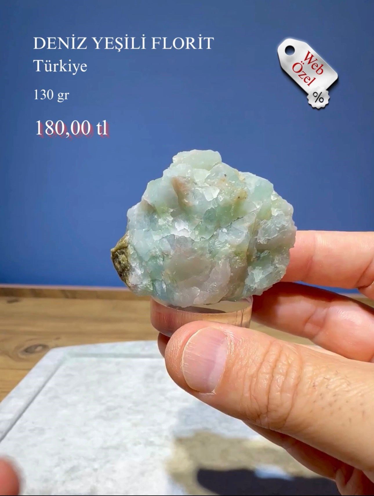 DENİZ YEŞİLİ FLORİT 130 GR.