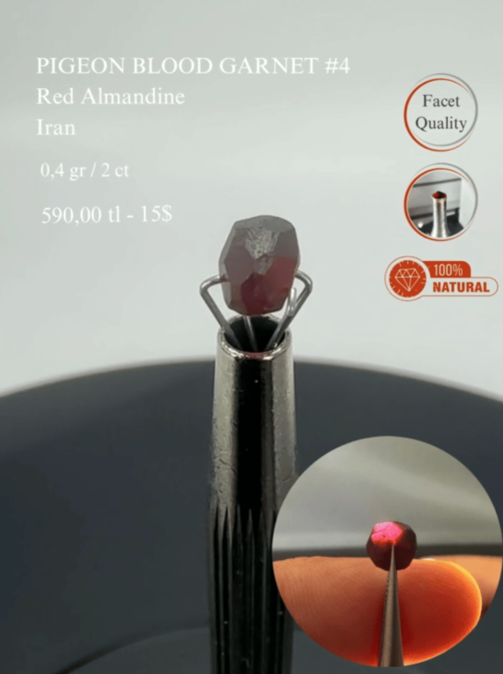 GÜVERCİN KANI GARNET 0,4 GR.
