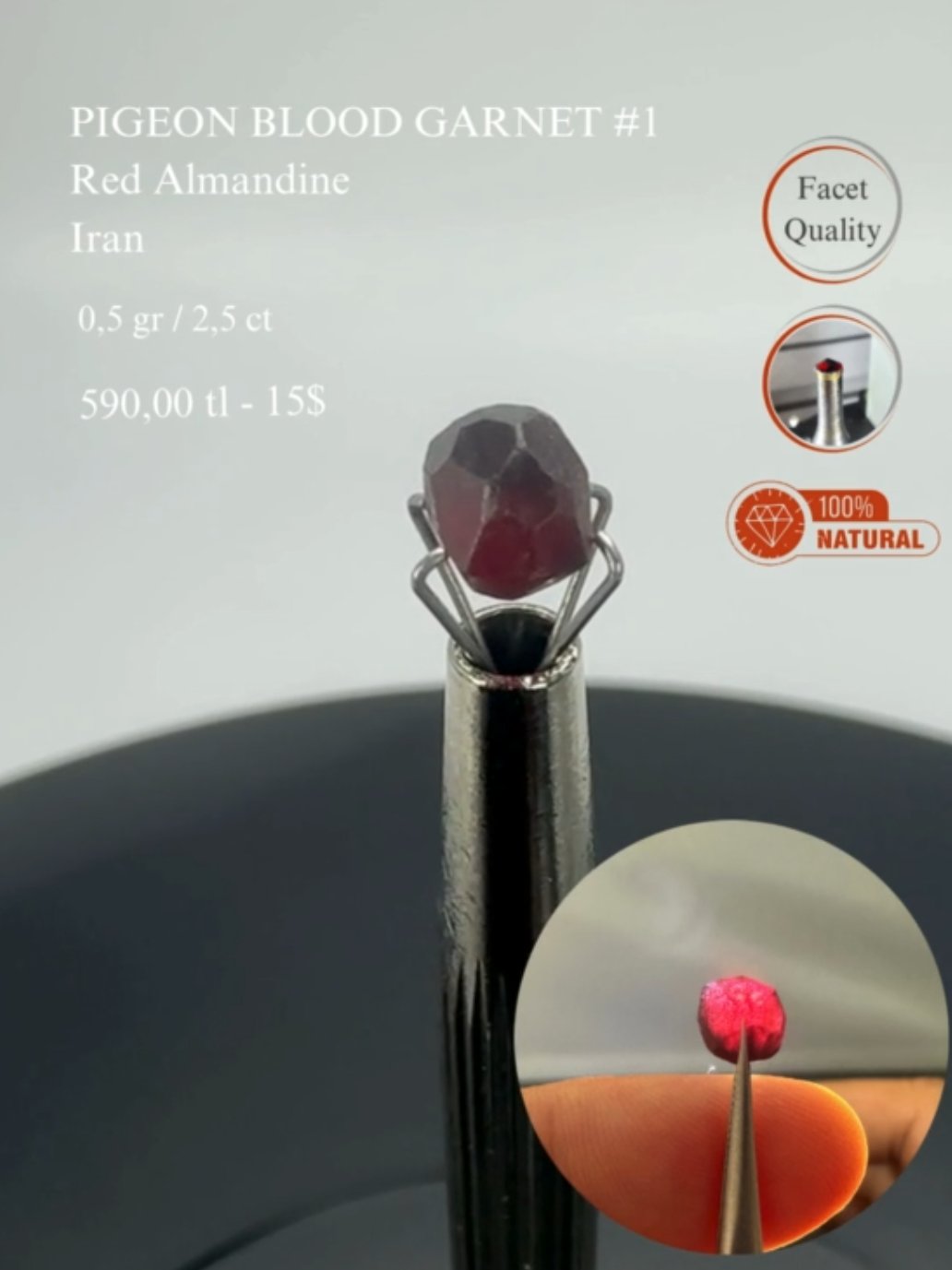 GÜVERCİN KANI GARNET 0,5 GR.