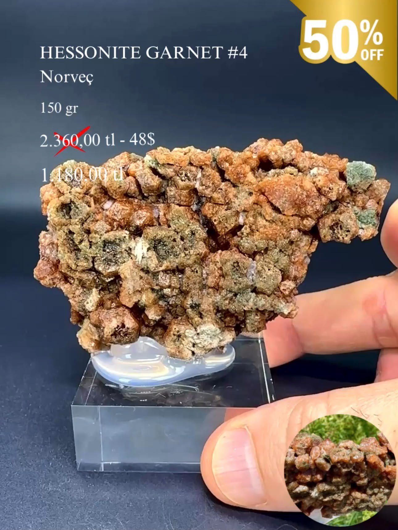 HESSONİT GARNET 150 GR.