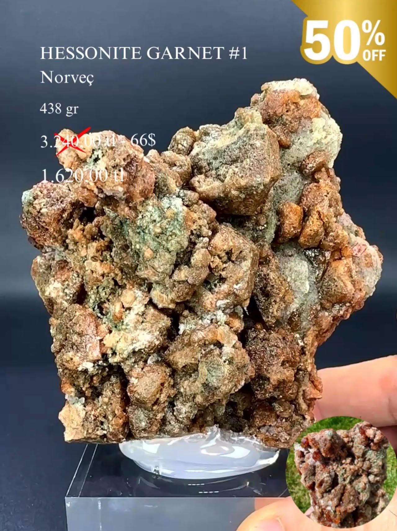 HESSONİT GARNET 438 GR.