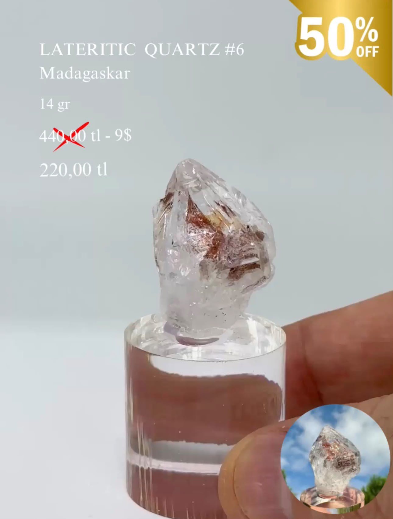 LATERİTİK KUVARS 14 GR.