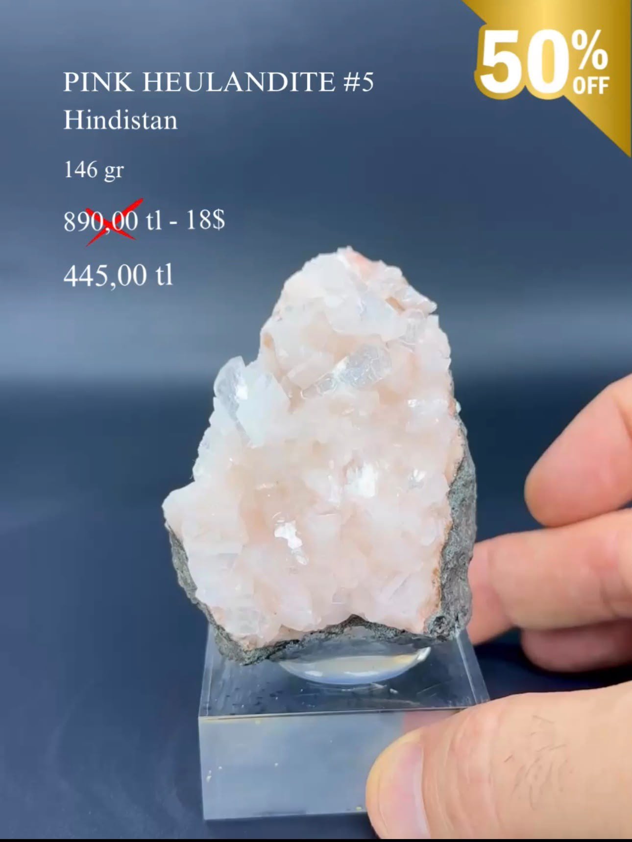 PEMBE HEULANDİT 146 GR.