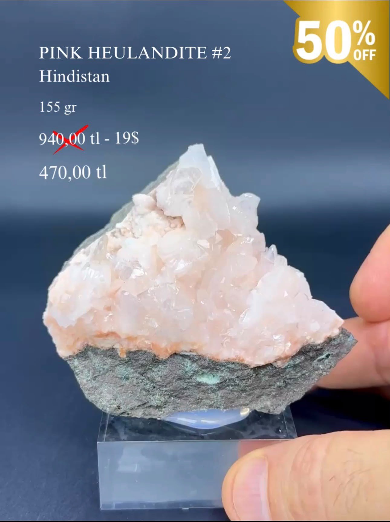 PEMBE HEULANDİT 155 GR.