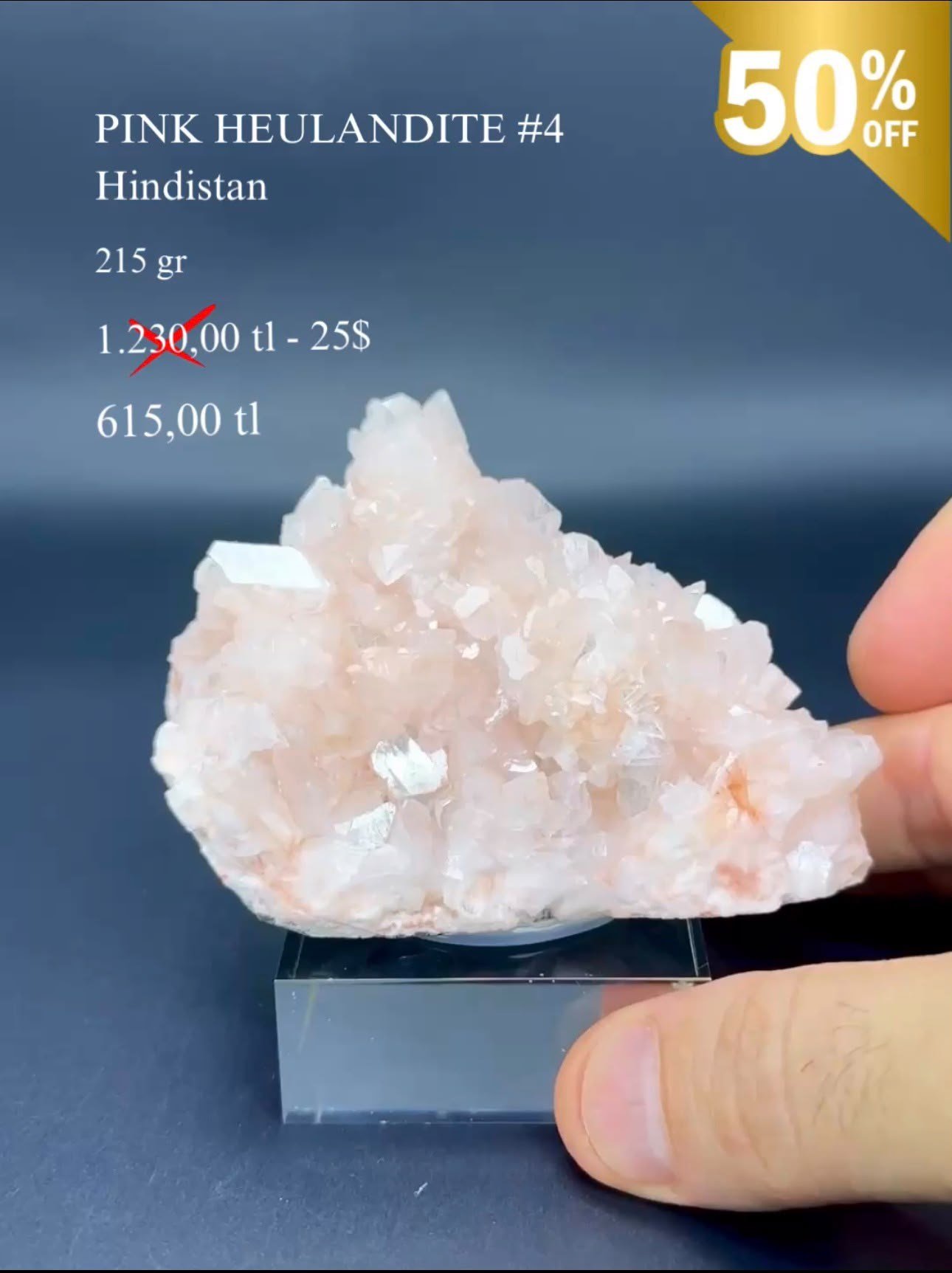 PEMBE HEULANDİT 215 GR.