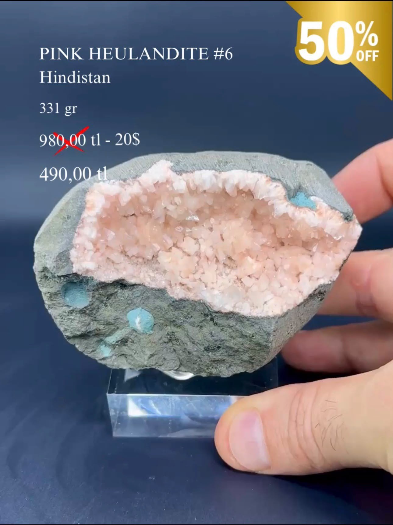 PEMBE HEULANDİT 331 GR.