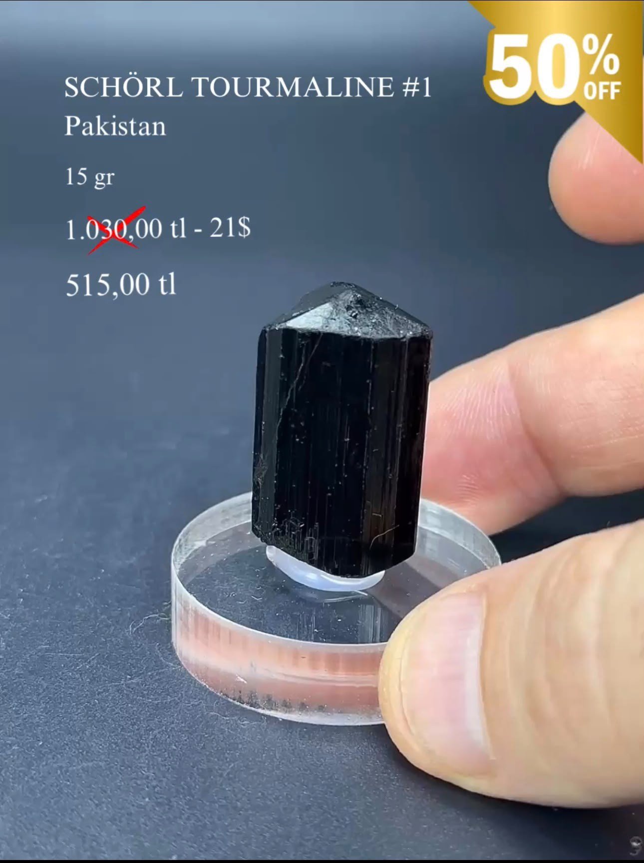 SCHORL TURMALINE 15 GR.