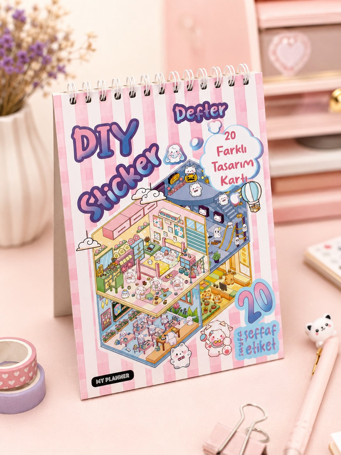 1875 3D 21X14 CM 20 YAPRAK ETİKET STİCKER DEFTER