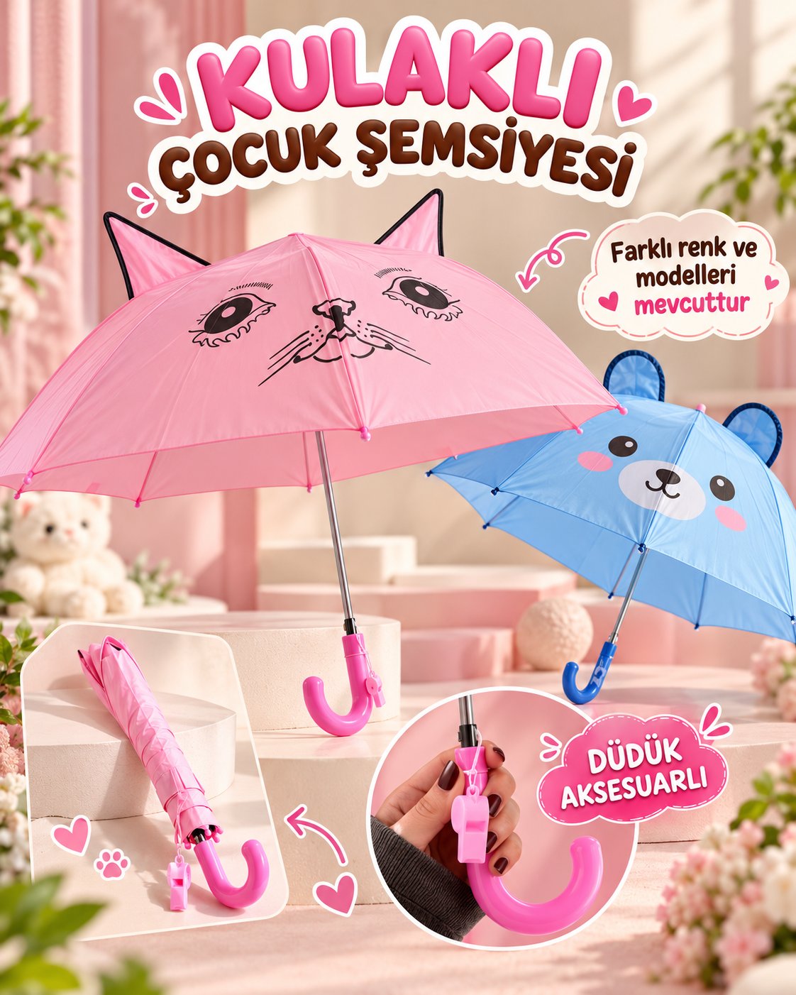 ÇOCUK KULAKLI ŞEMSİYE