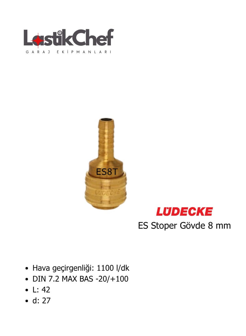 Lüdecke ES8T ES Stoper Gövde 8 mm