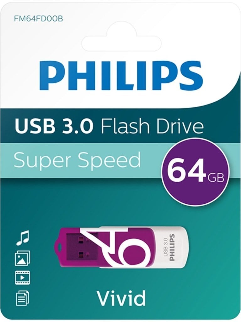  Philips FM64FD00B/00 USB 3.0 64GB Vivid Mor
