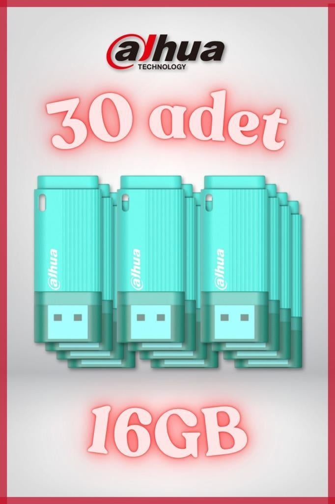 30 Adet 16GB Kapaklı USB Flash Bellek U126 Yeşil