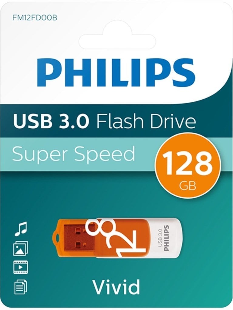 Philips FM12FD00B/00 USB 3.0 128GB Vivid Turuncu