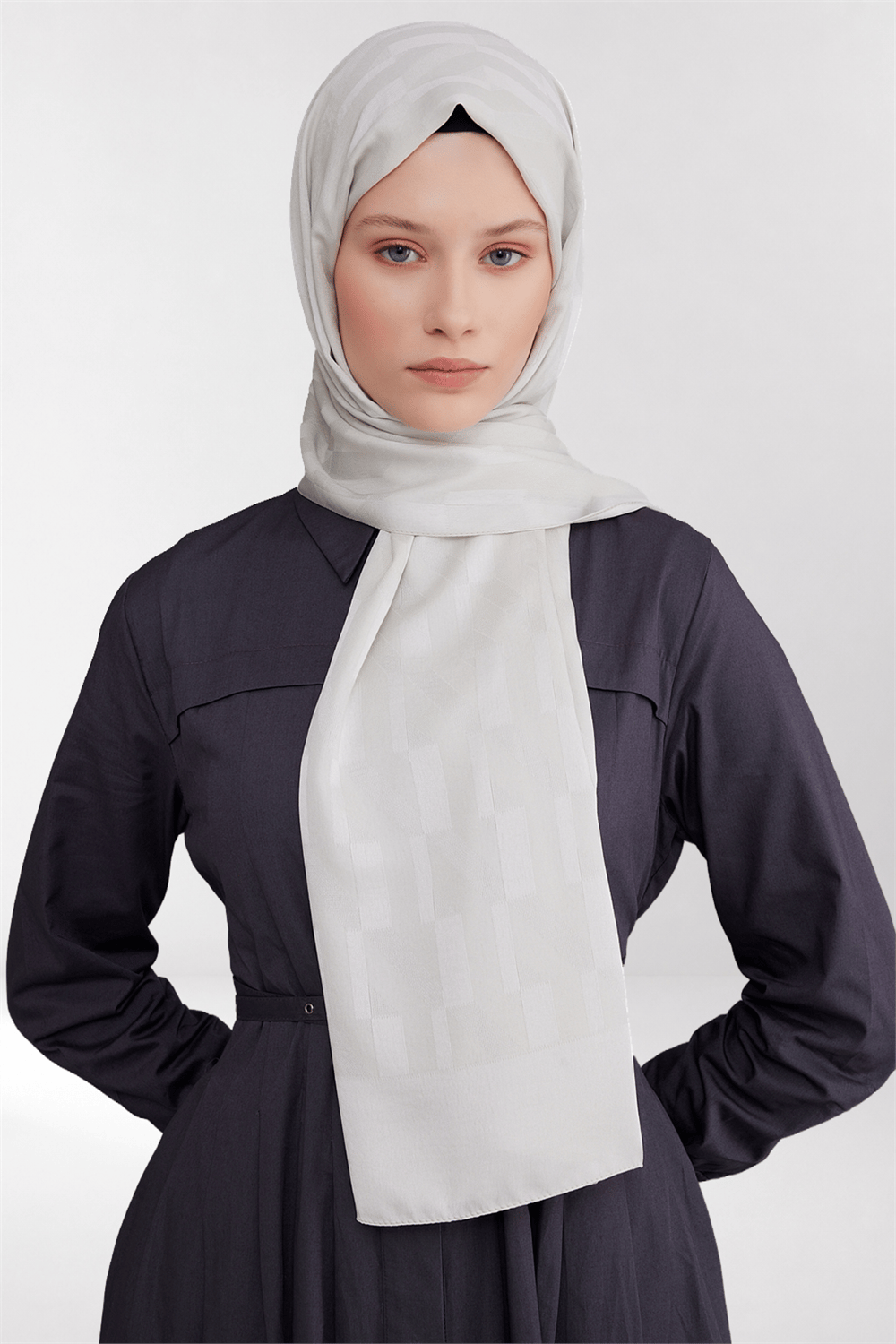 Belli Fresh Geometrik Desen Sedefli Beyaz Capri Şal 3 - 241822