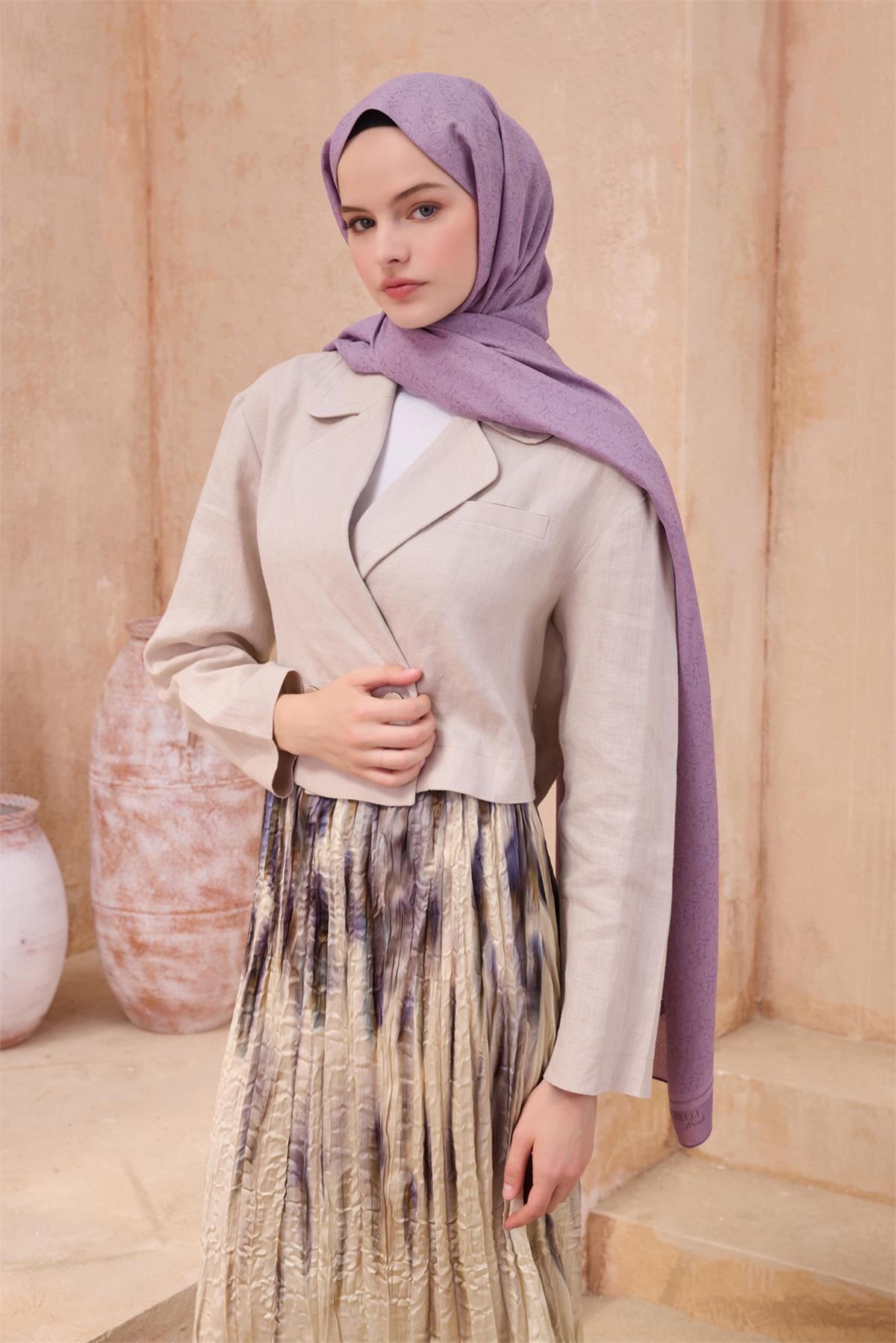 {URUNSEO_TITLE} | BELLI | POLYESTER ŞAL | BELLİ FRESH SİENA ŞAL LİLA  4