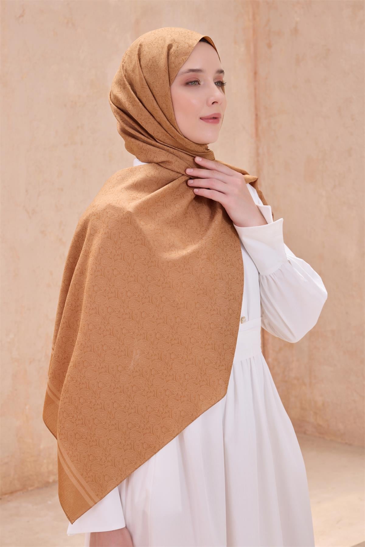 {URUNSEO_TITLE} | BELLI | POLYESTER ŞAL | BELLİ FRESH SİENA SOMON ŞAL 4