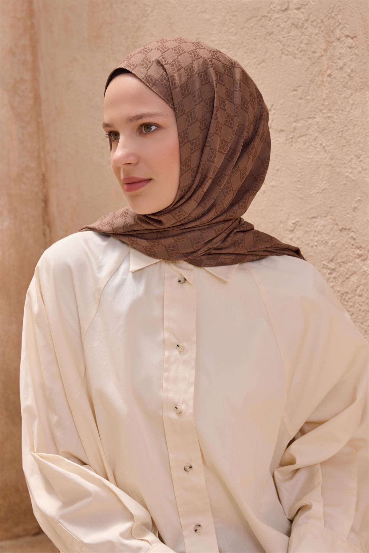 {URUNSEO_TITLE} | BELLI | POLYESTER ŞAL | BELLİ FRESH SİENA SÜTLÜ KAHVE ŞAL 5