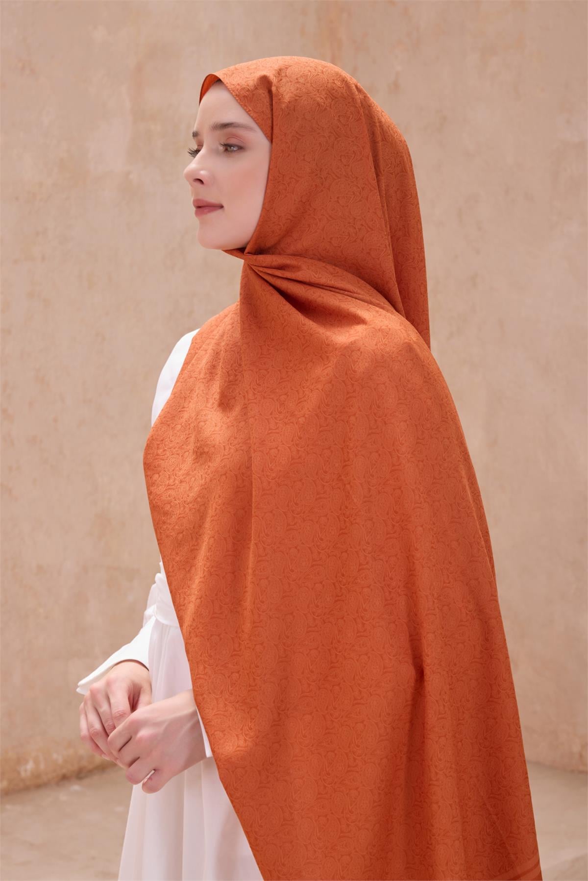 {URUNSEO_TITLE} | BELLI | POLYESTER ŞAL | BELLİ FRESH SİENA TURUNCU ŞAL 4