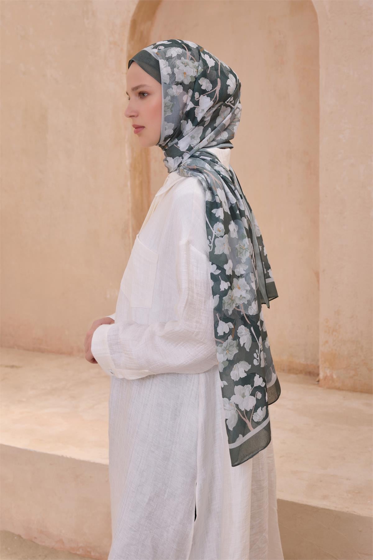 {URUNSEO_TITLE} | BELLI | POLYESTER ŞAL | BELLİ FRESH TELA HAKİ ŞAL 4