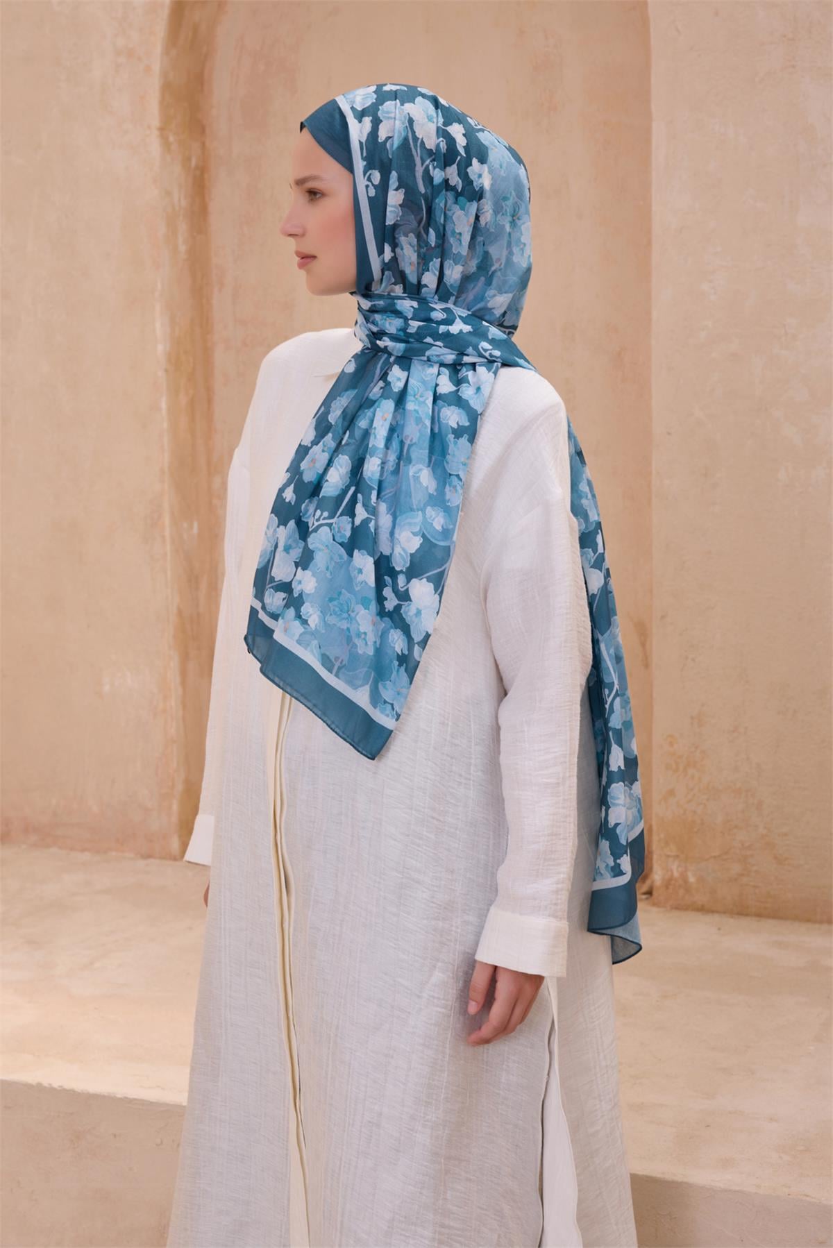 {URUNSEO_TITLE} | BELLI | POLYESTER ŞAL | BELLİ FRESH TELA PETROL ŞAL 4