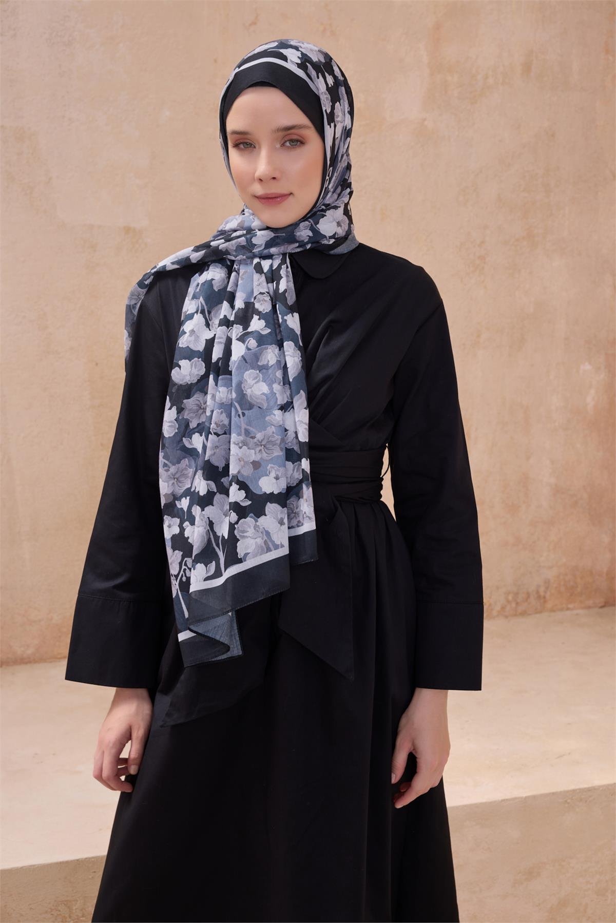 {URUNSEO_TITLE} | BELLI | POLYESTER ŞAL | BELLİ FRESH TELA SİYAH ŞAL 4