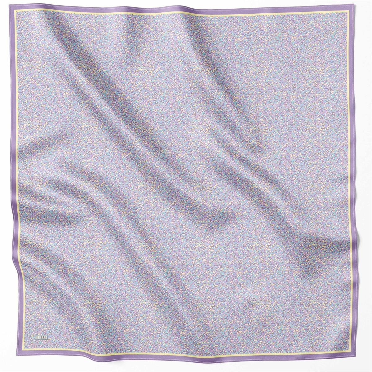 BELLİ LEOPAR DESEN İPEK EŞARP 4208D (TWILL) LİLA - 86
