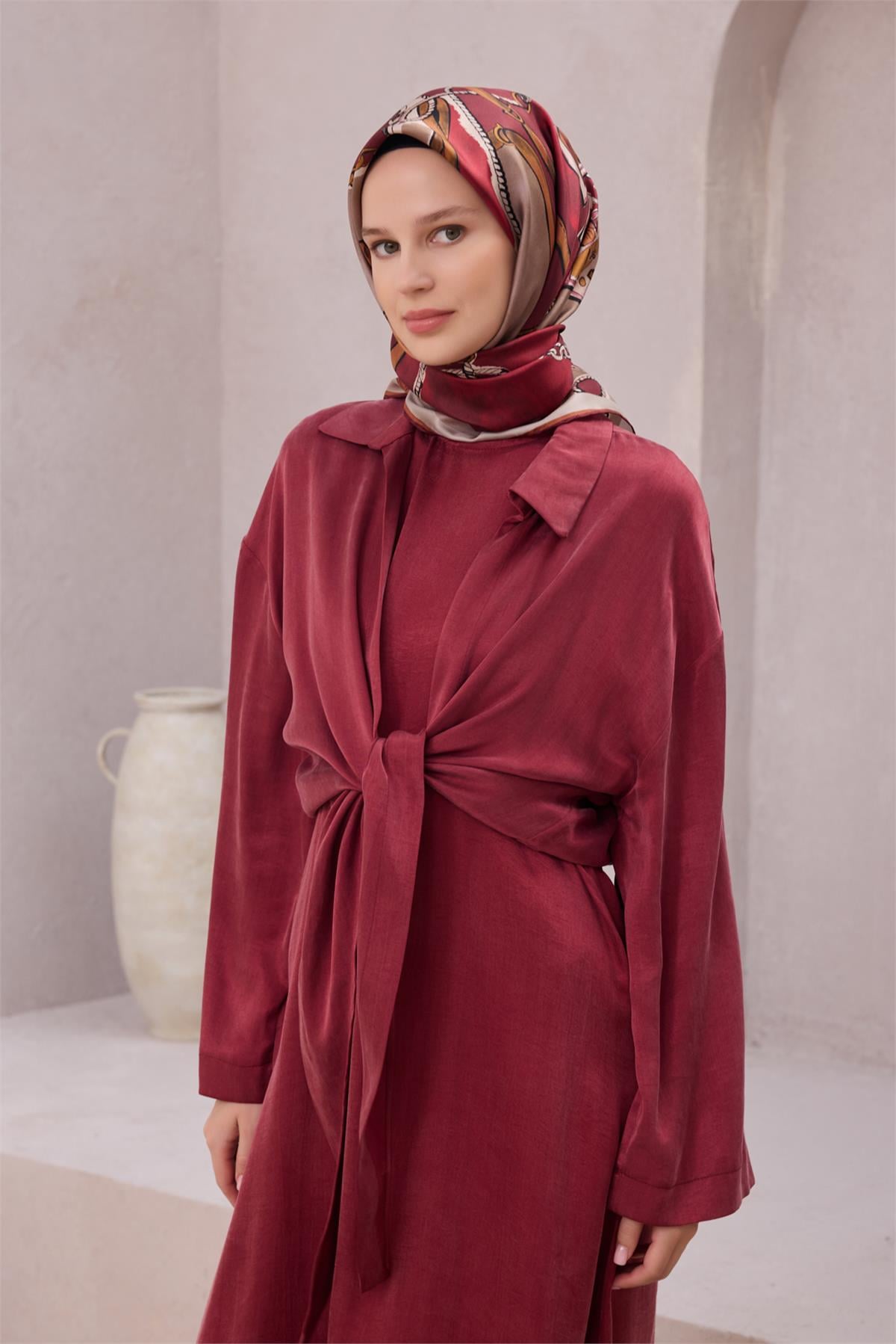 {URUNSEO_TITLE} | BELLI | BELLİ İPEK EŞARP | BELLİ OBJE DESEN İPEK EŞARP 4205D (TWILL) BORDO - 04