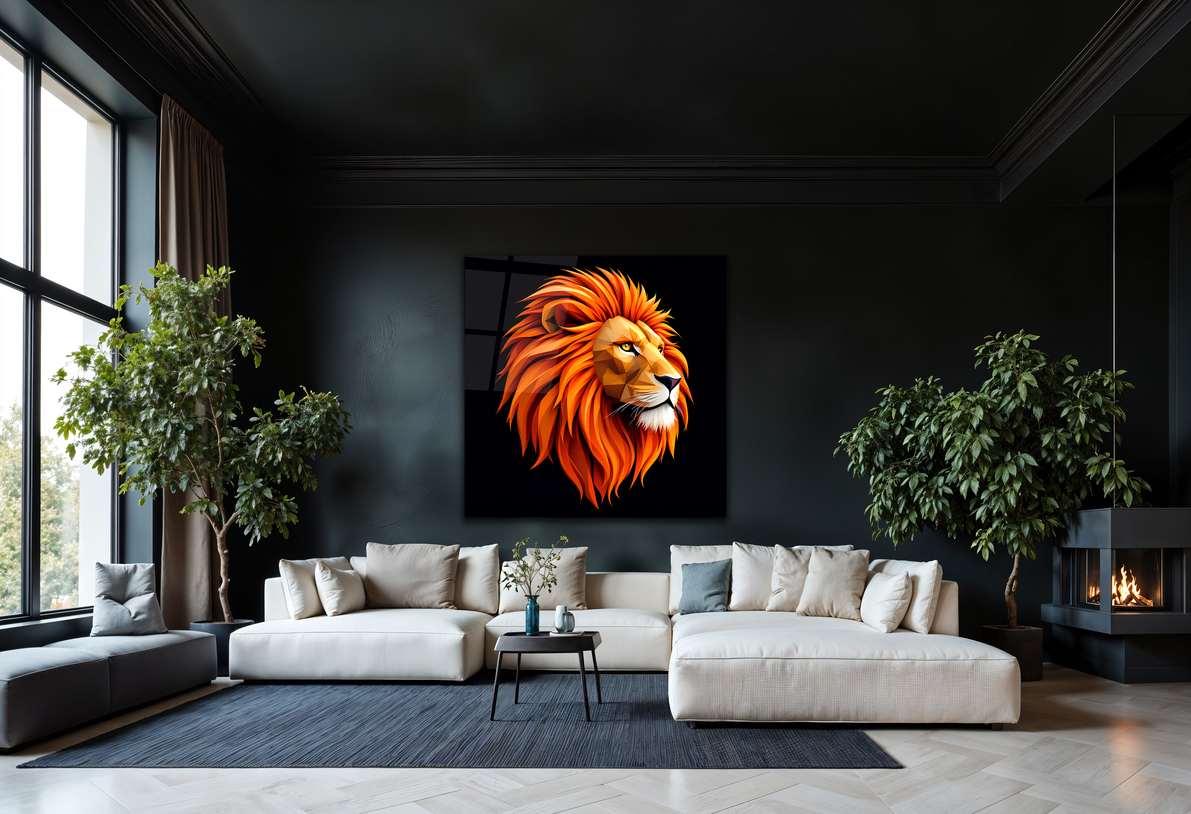 Aslan Kare Cam Tablo
