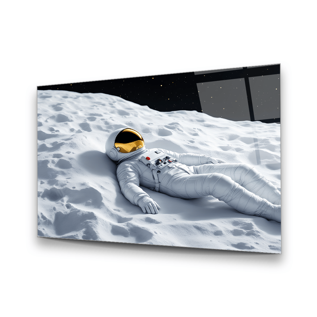 Astronot Yatay Cam Tablo