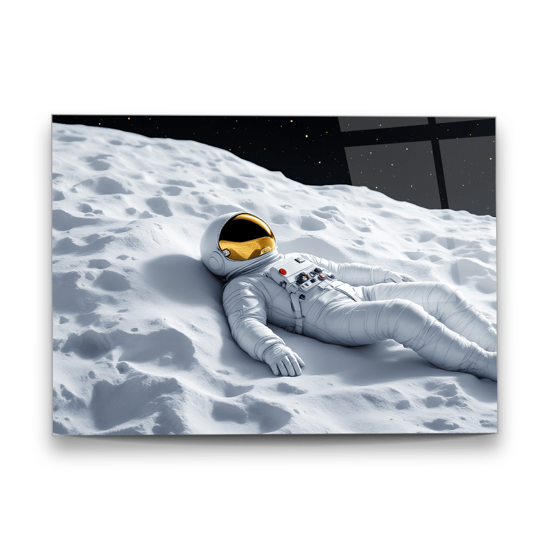 Astronot Yatay Cam Tablo