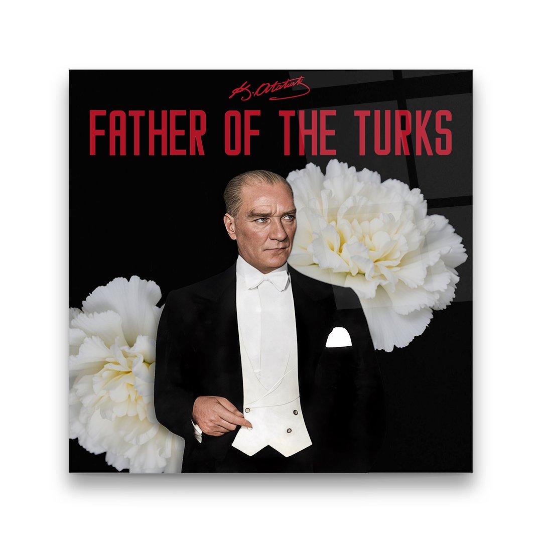 Atatürk 3 Kare Cam Tablo
