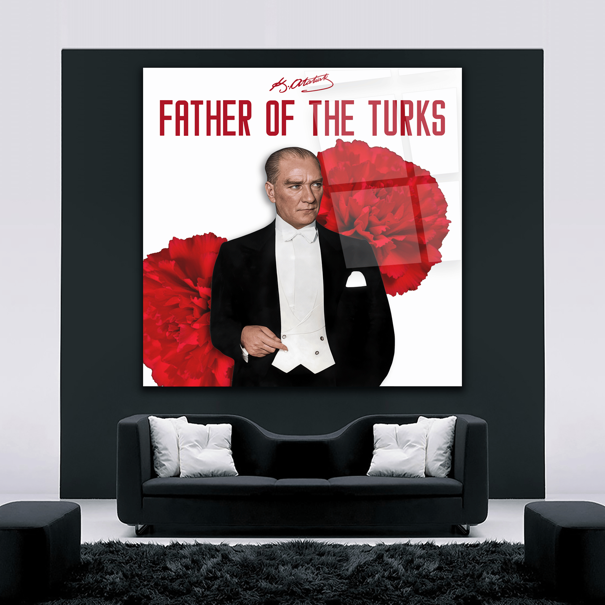 Atatürk 4 Kare Cam Tablo