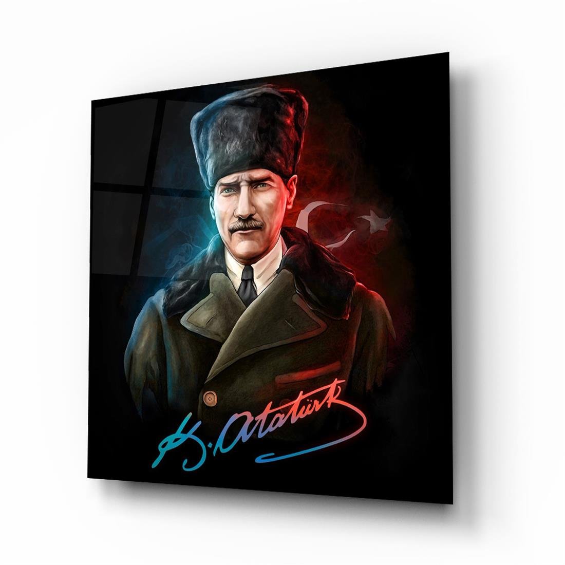 Atatürk Kare Cam Tablo