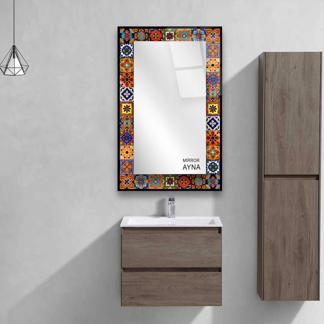 Etnik Çini Desenli Ayvalık Modeli Ayna