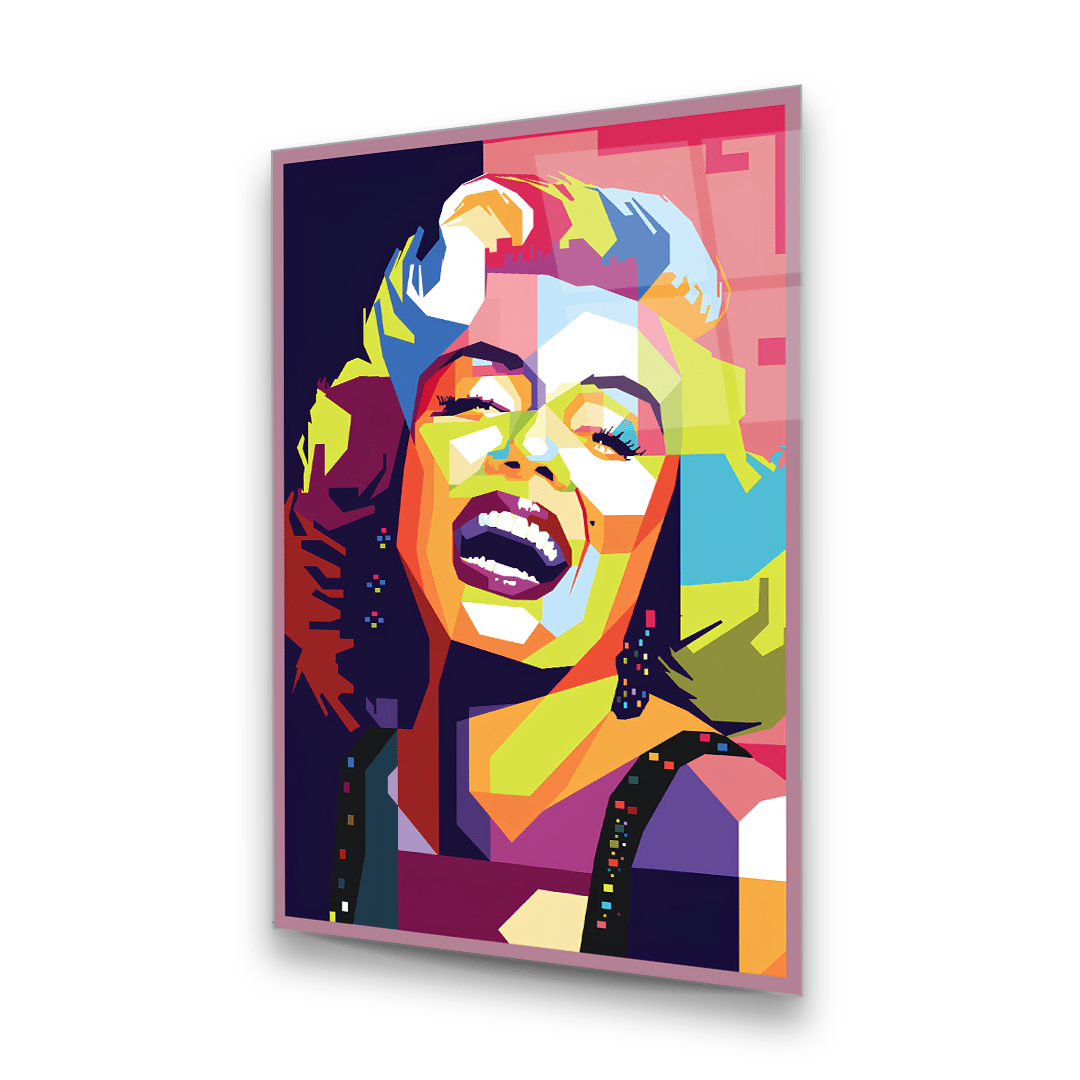 Marilyn Monroe Portre Dikey Cam Tablo