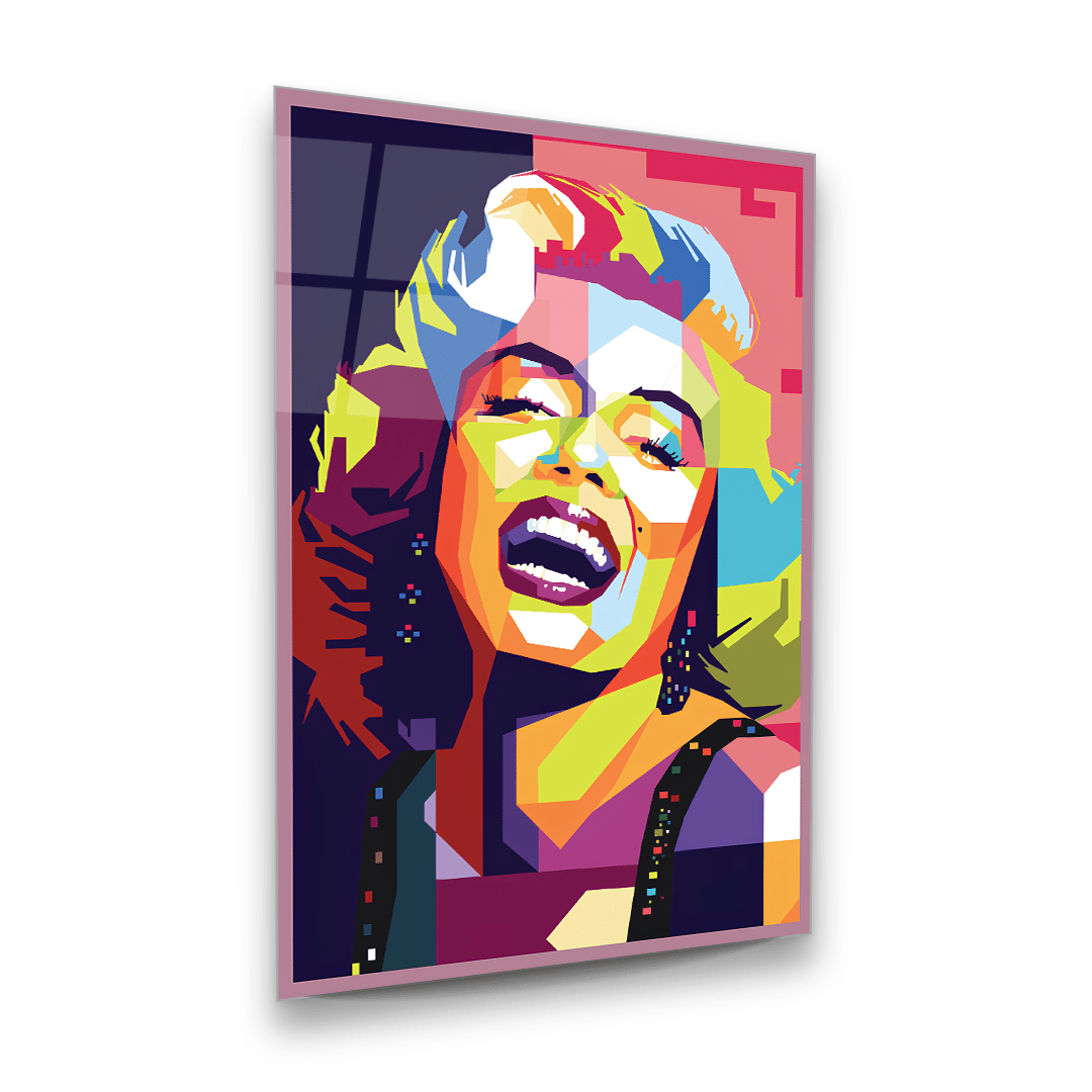 Marilyn Monroe Portre Dikey Cam Tablo