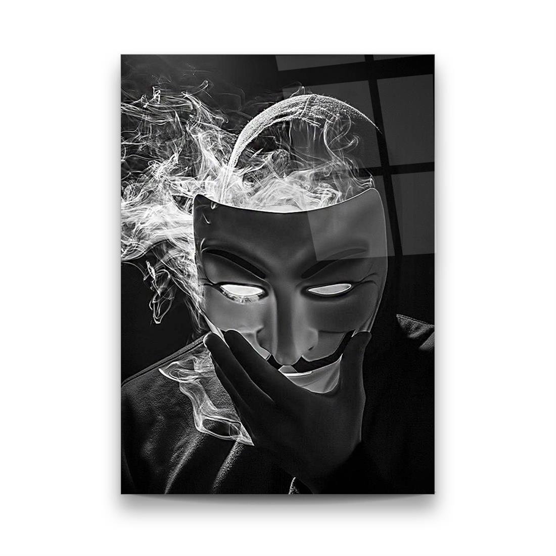 Maskeli Adam Dikey Cam Tablo