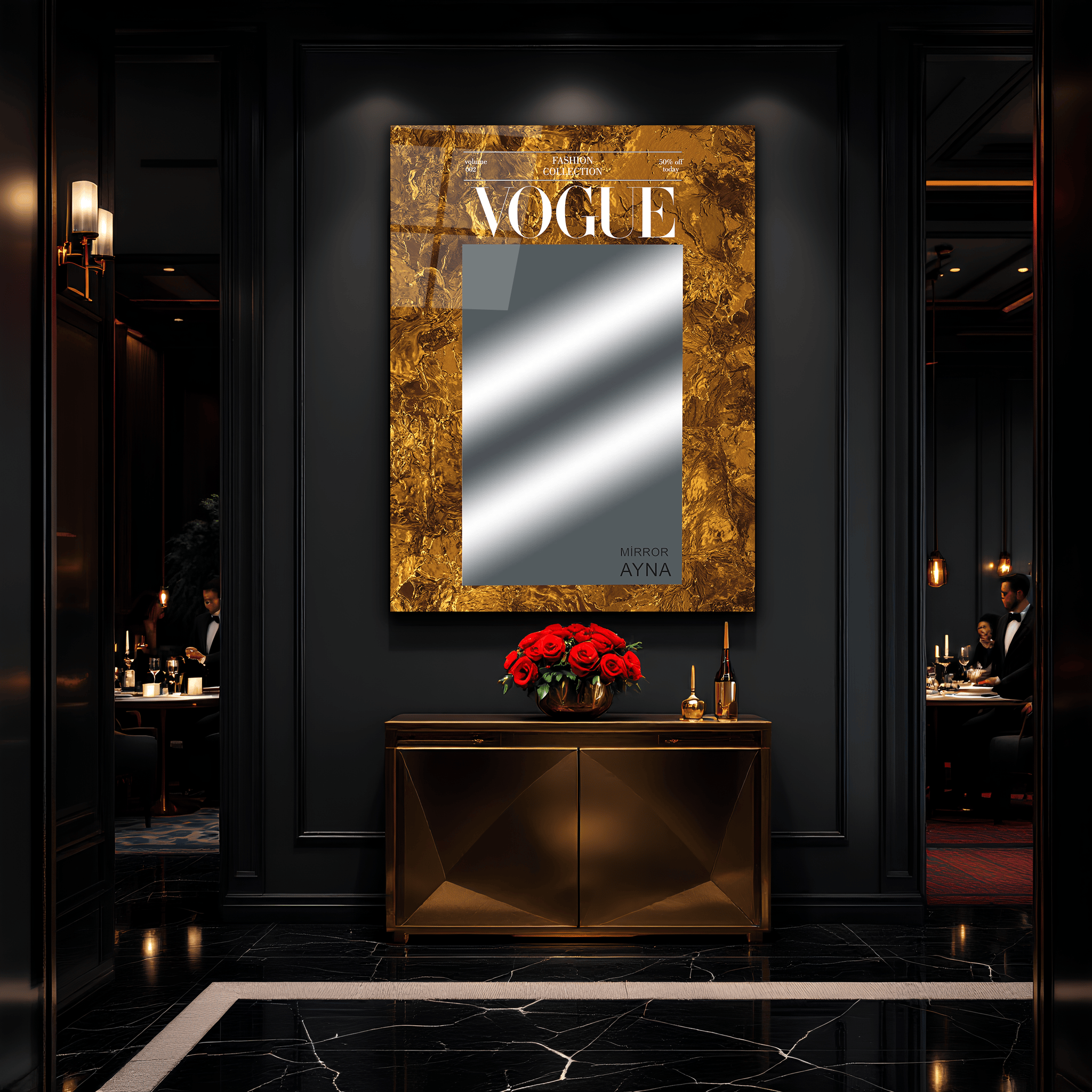 Modern Dekoratif Özel Tasarım Vogue Ayna