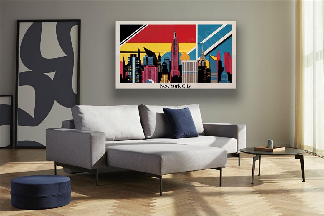 New York City Yatay Cam Tablo
