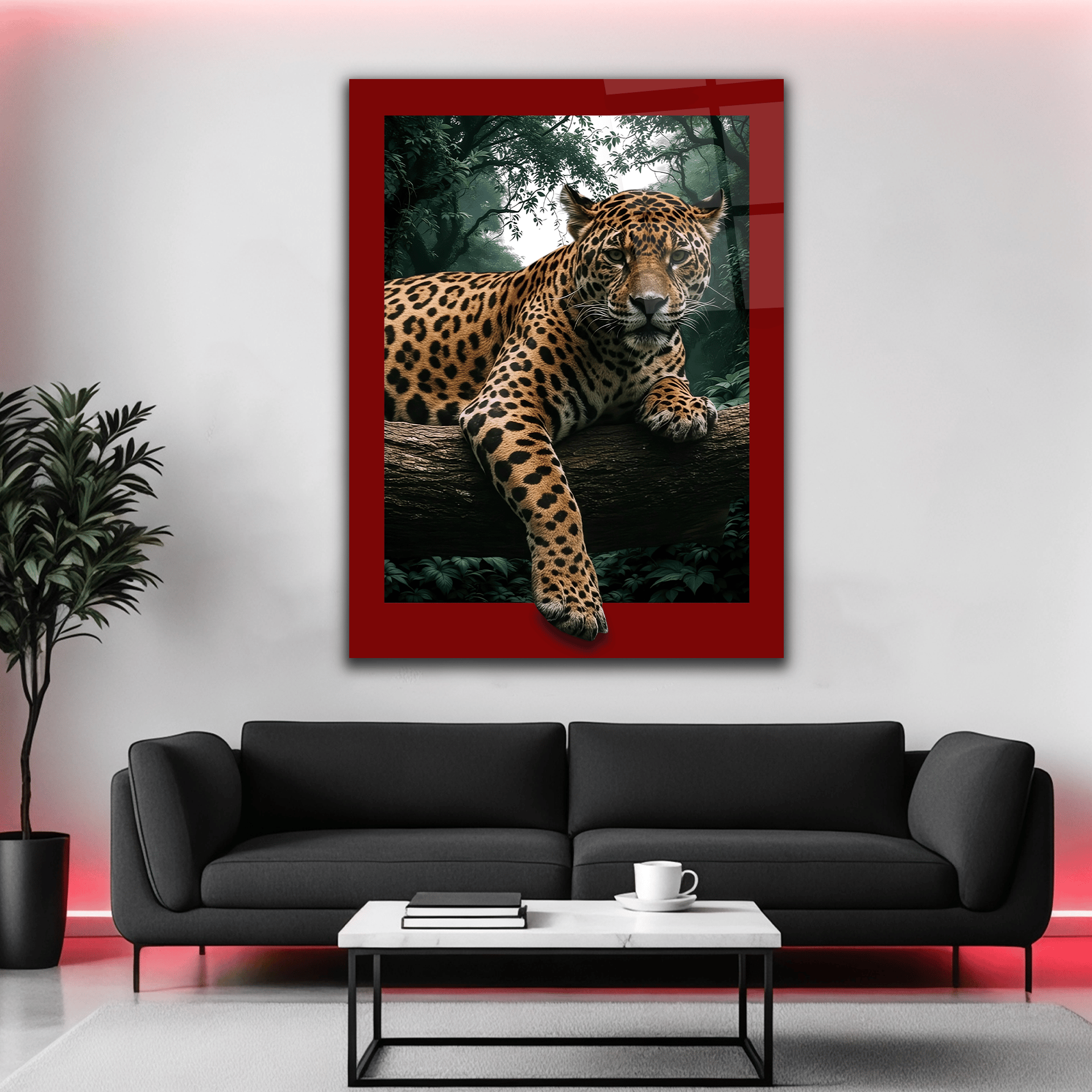Ormandaki Jaguar Dikey Cam Tablo