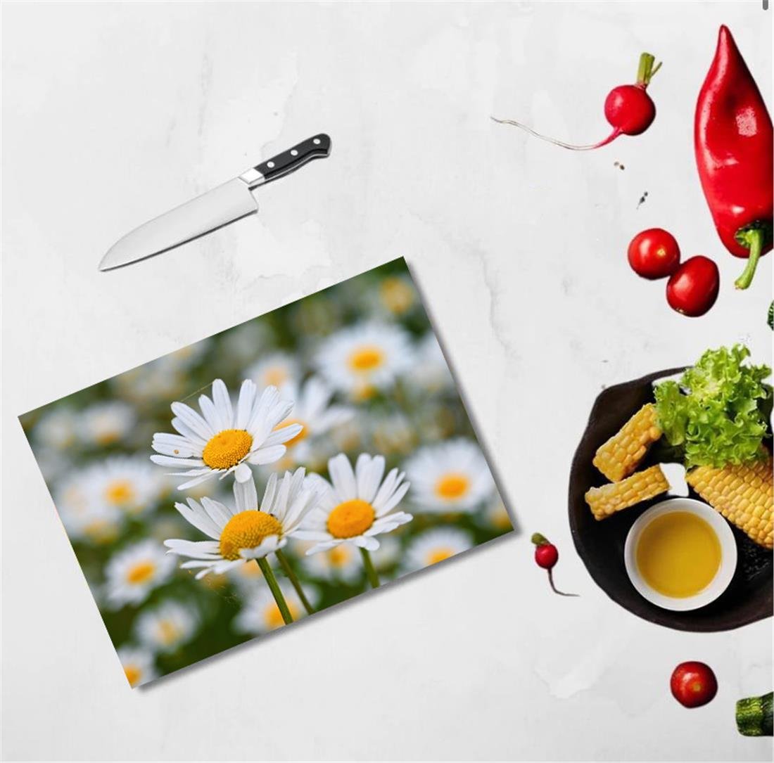 Papatya Cam Kesme Tahtası
